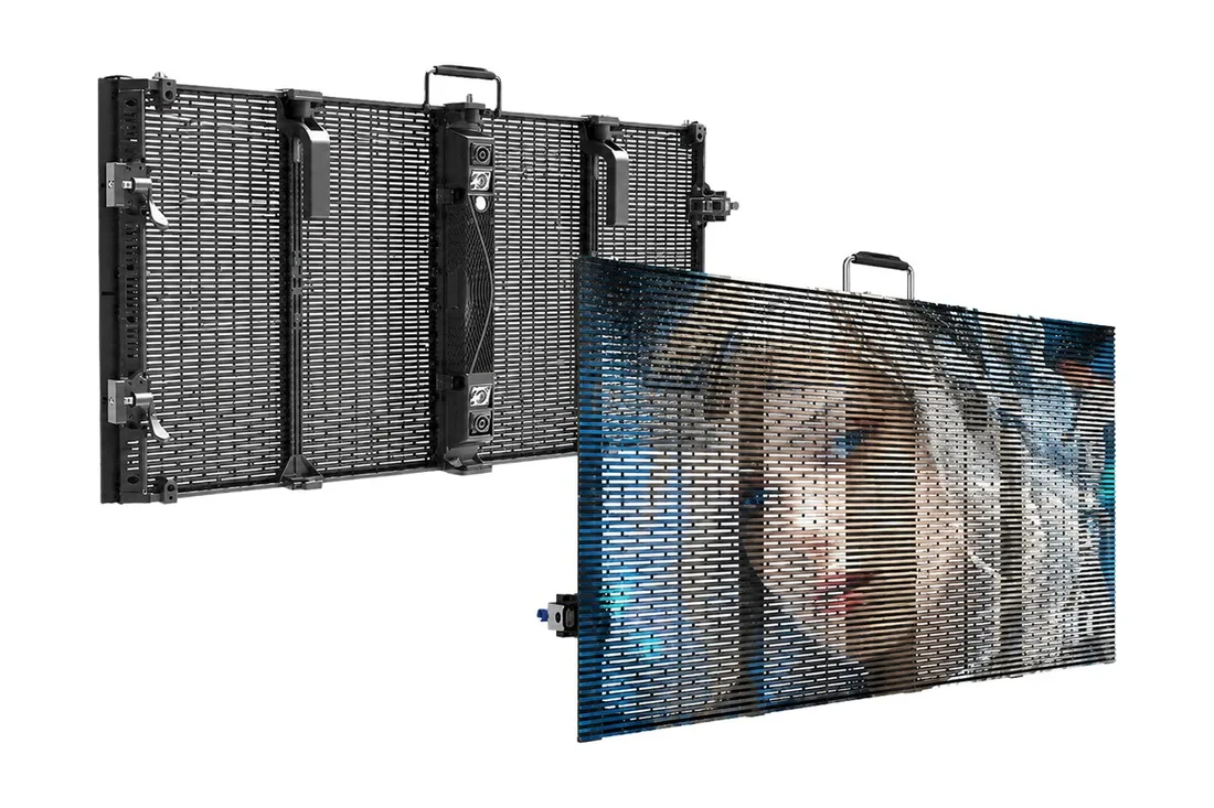 Transparent LED display for glass façades (IP65)